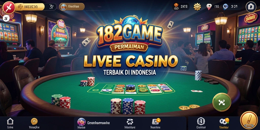 Screenshot gameplay 182GAME menunjukkan interaksi dengan dealer langsung dalam Live Casino.