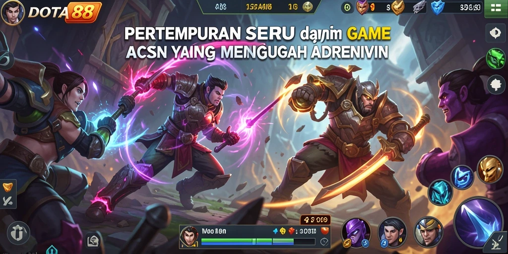 Tangkapan layar DOTA88 menampilkan aksi pertempuran yang intens.