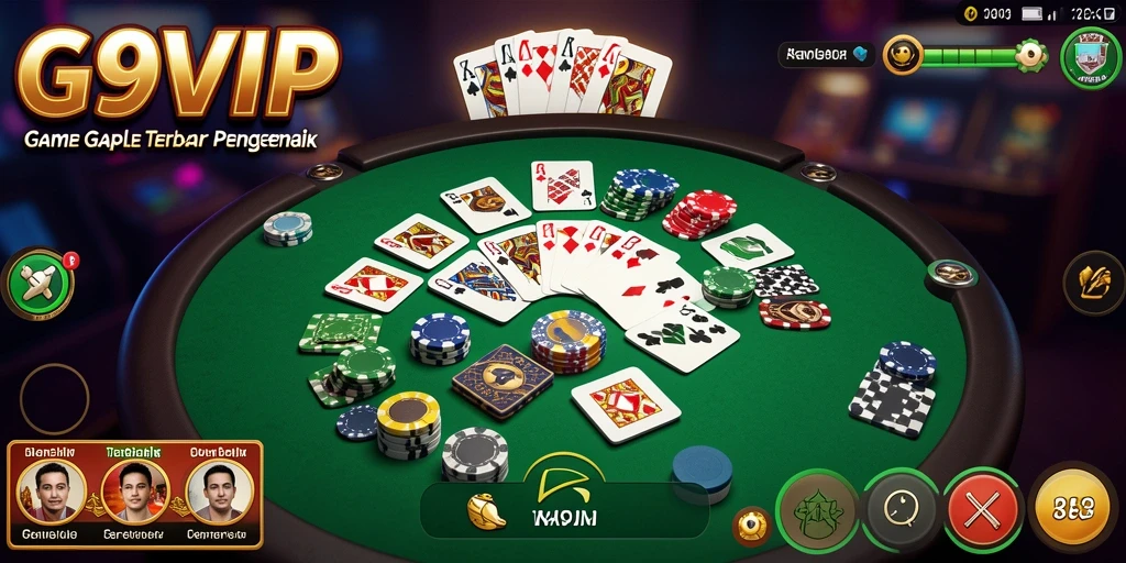 Tampilan gameplay Gaple yang seru dan interaktif di G9VIP.