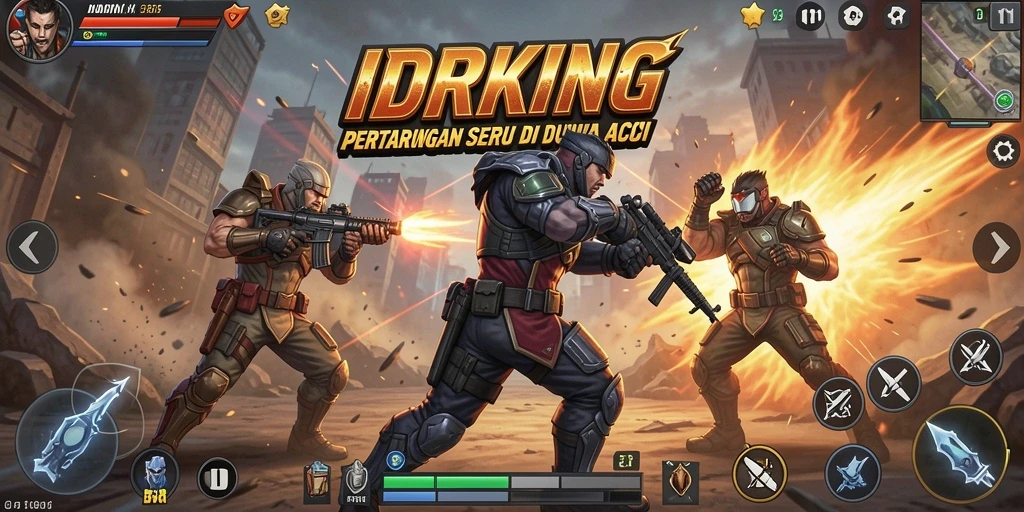 Tangkapan layar menampilkan pertarungan mendebarkan di IDRKING dengan aksi intens.