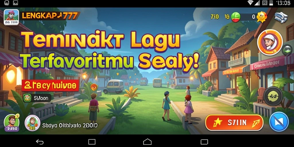 Screenshot gameplay LENGKAP777 dengan berbagai pilihan lagu.