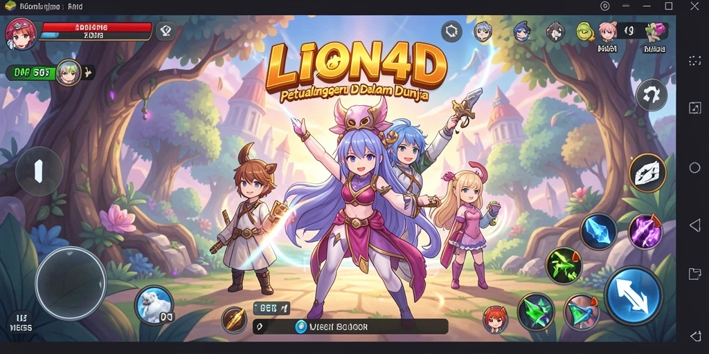 Tampilan gameplay LION4D yang penuh warna dan seru.