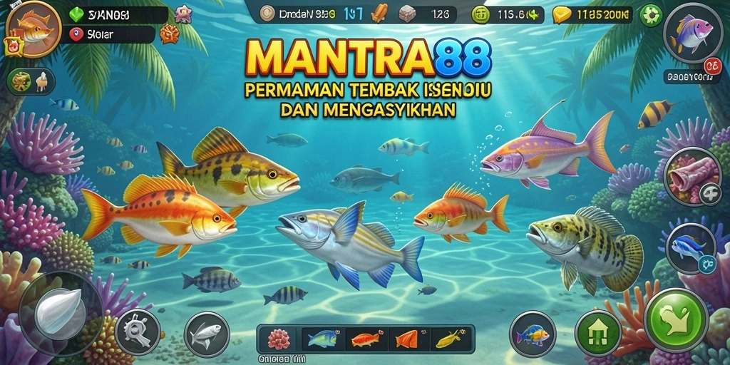 Tampilan permainan menembak ikan yang seru dan menyenangkan.