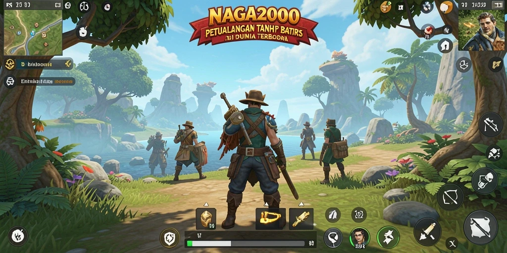 Screenshot gameplay NAGA2000 menampilkan petualangan seru di dunia terbuka.