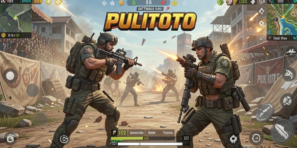 Gambaran gameplay seru PULITOTO dalam pertarungan Battle Royale.
