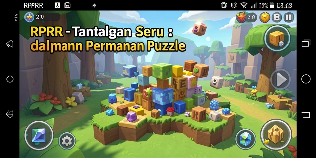 Tampilan gameplay RPRR dengan beragam tingkat tantangan puzzle.