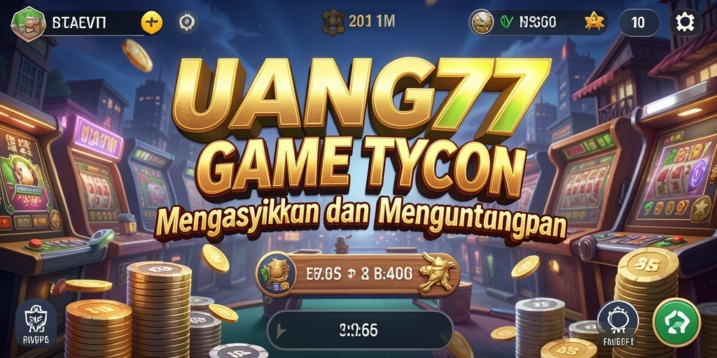 Screenshot gameplay UANG77 yang menunjukkan pengelolaan bisnis yang seru.