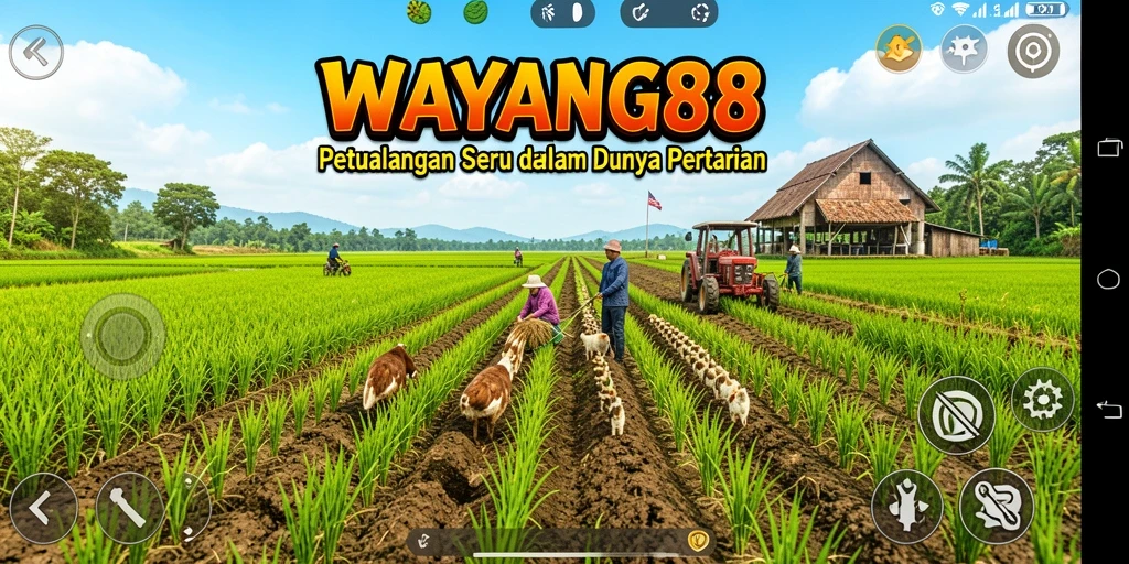 Screenshot utama WAYANG88 menampilkan bertani dengan grafis yang menarik.